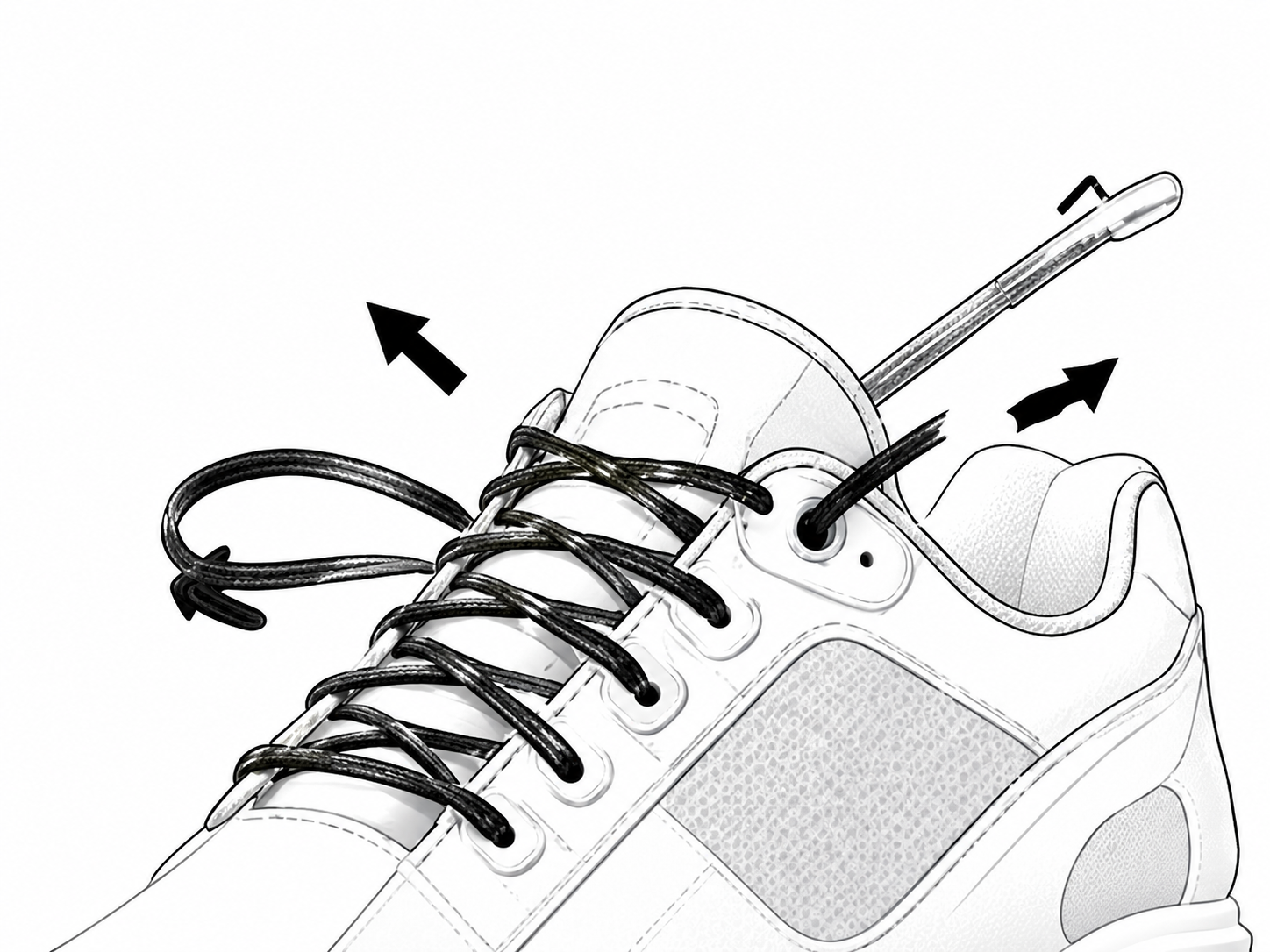 Sostituzione dei vecchi lacci della scarpa