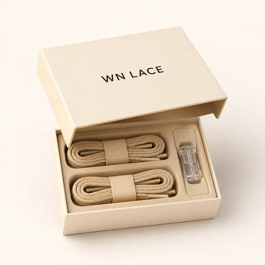 Confezione avorio WN LACE Casual con lacci beige e blocco trasparente